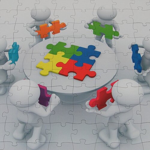 Themenpuzzle für Team-Meeting