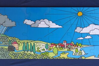 Fotopuzzle mit gedruckter Grafik