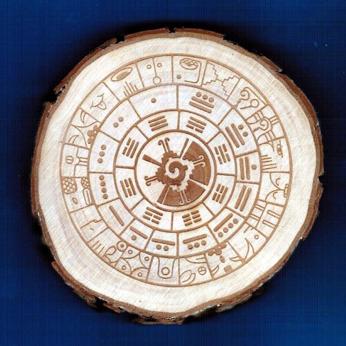 Maya-Kalender auf Baumscheibe